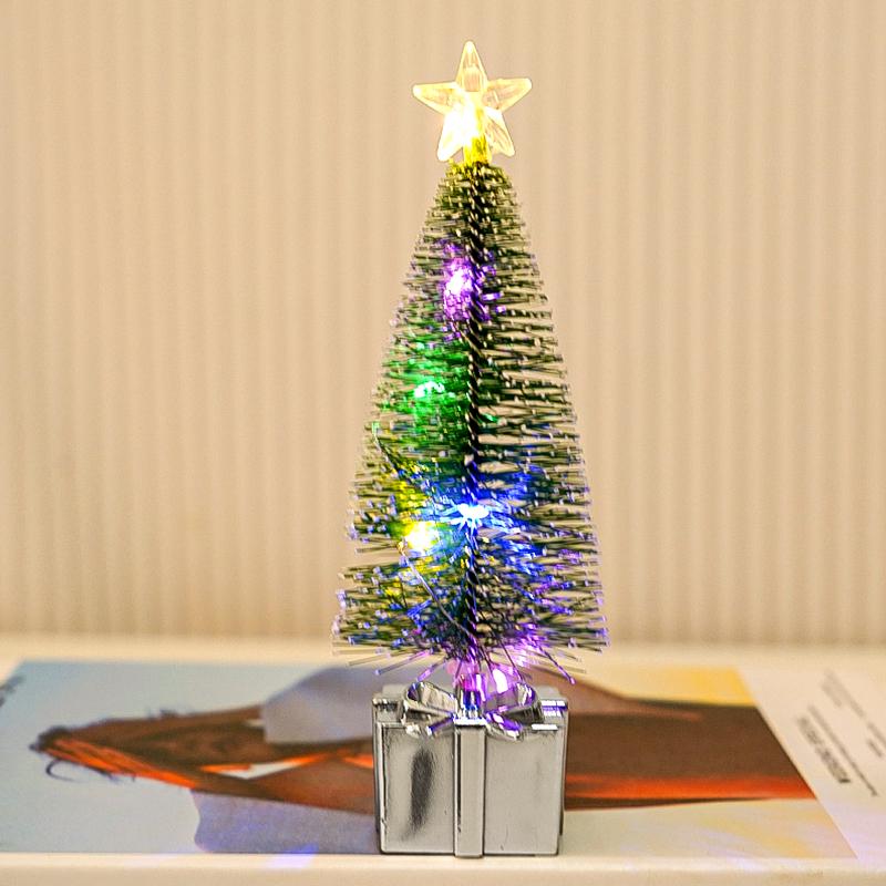 1Pc Night Light New Year Party Christmas Tree Mini Colorful Luminous Xmas Tree DIY Home Decor Candle Lamps Ornaments LED