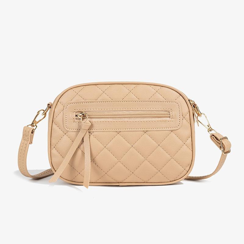 Three Zipper Rhombus Camera Bag Fashionable Large Capacity New Ladies Side Zipper Casual Messenger Bag