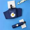 Navy Blue Automatic Foldable Daisy Sun & Rain Umbrella (10-Pack)