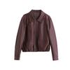 Short Leather Jacket Women's New Spring and Autumn Cool Sa Style Retro Fashion Temperament Casual Leather Jacket Top