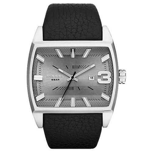 Diesel Men's Starship Quartz Watch Grey Dial Leather 47mm DZ1674