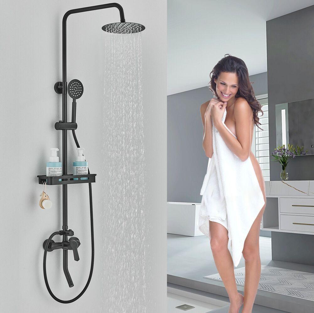 

Душевая система Черный тропический душ Массажная душевая панель с ручным душем