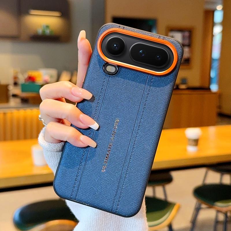 Für Honor Magic 8 Pro Air Handyhülle TPU Leder Aufkleber Design Leichte Luxus Optik Genähtes Linien Design Rote Kameraabdeckung