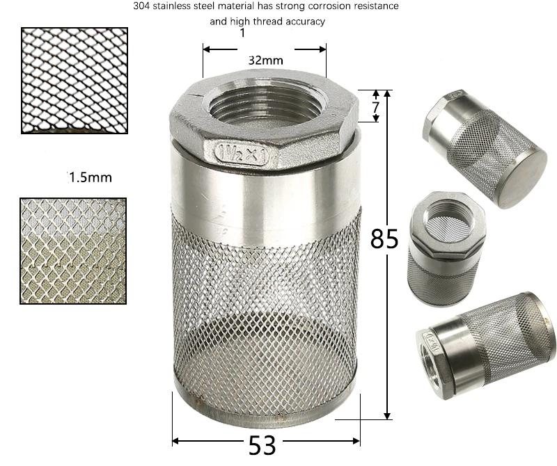 304 Stainless Steel Female Thread Filter Mesh Filter Circular Filter Head
