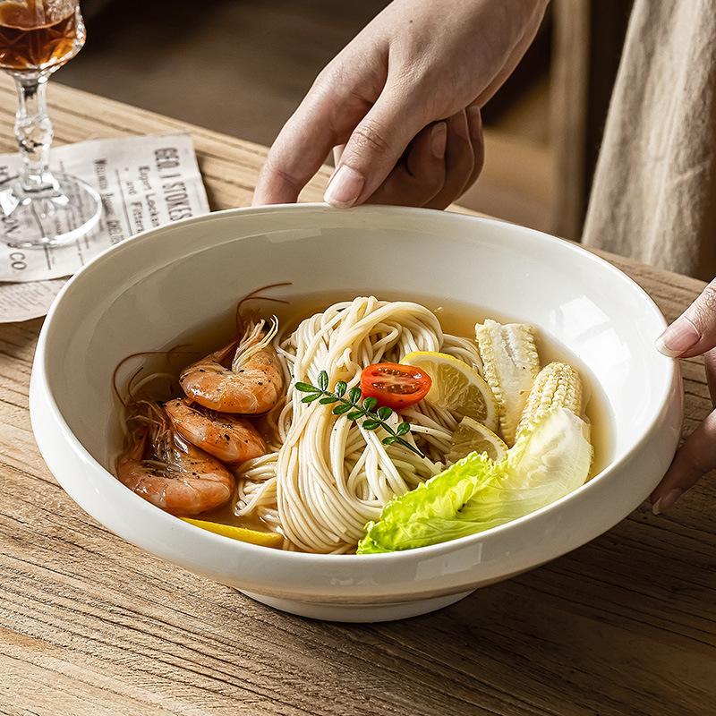 Design Nordisk Stil Specialformad Skål High-End Keramik Konstnärlig Konception Grönsaksskål Hushåll Ramen-skål Hattskål Servis Soppskål