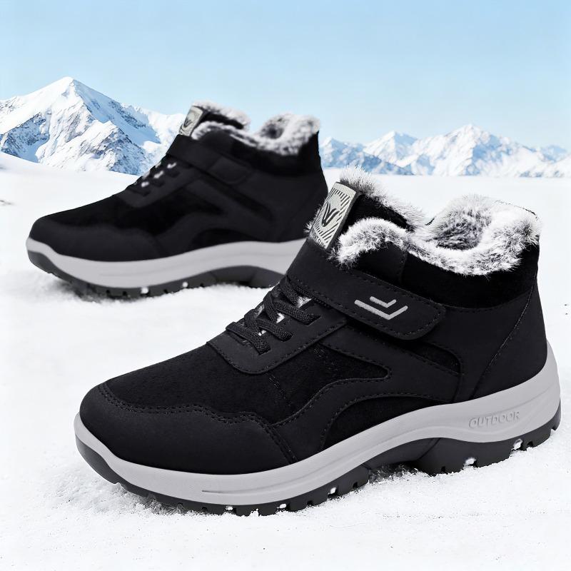 Women's Cotton Shoes Couple Velcro Women's Boots Thick-soled Non-slip Boots Women's Outdoor Versatile Cotton Boots Warm Mother Shoes
