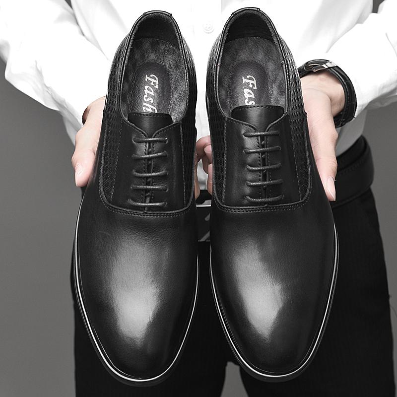 Fashion Genuine Leather Oxford Fotwear High Quality Mens Dress Shoes New Fashion Wedding Party Formal Shoes Lace Up Male Business Shoes