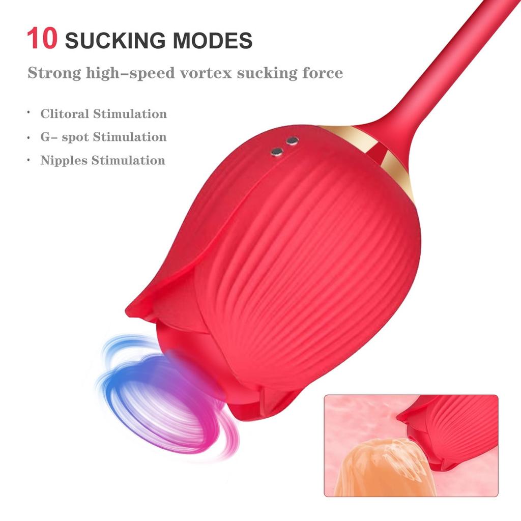 Pelepas Rose Vibrator Toys for Women with Vibrating Egg Toy G Spot Stimulator with 10 Vibrations