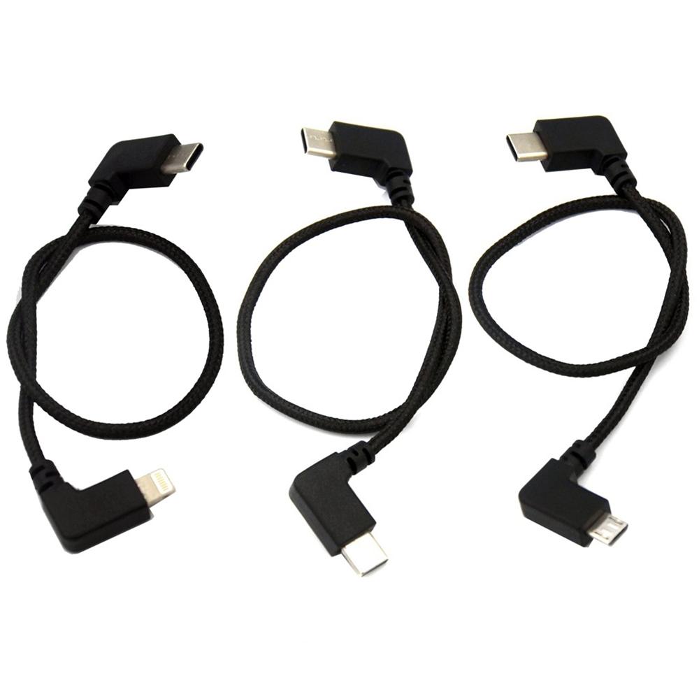 3Pcs Cables Set USB C Lightning Micro For DJI Mavic 3/Air 2S/Mavic Air 2/Mini 2