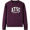 Comfortable Casual Simple Round Neck Pullover Sweatshirt Women Sweatshirt Plum-Purple 162448729-2