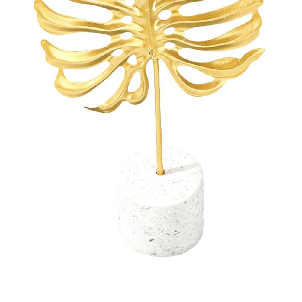 Gold Gold Metal Monsteras Leaf Table Decor Study Desk Side Table Adornment