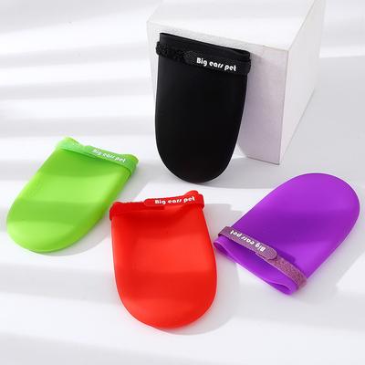 Bonbonfarbene Haustier-Gummihülle rutschfeste Haustier-Ausgehsocken Haustier-Fußschutz Haustier-Regenschuhe