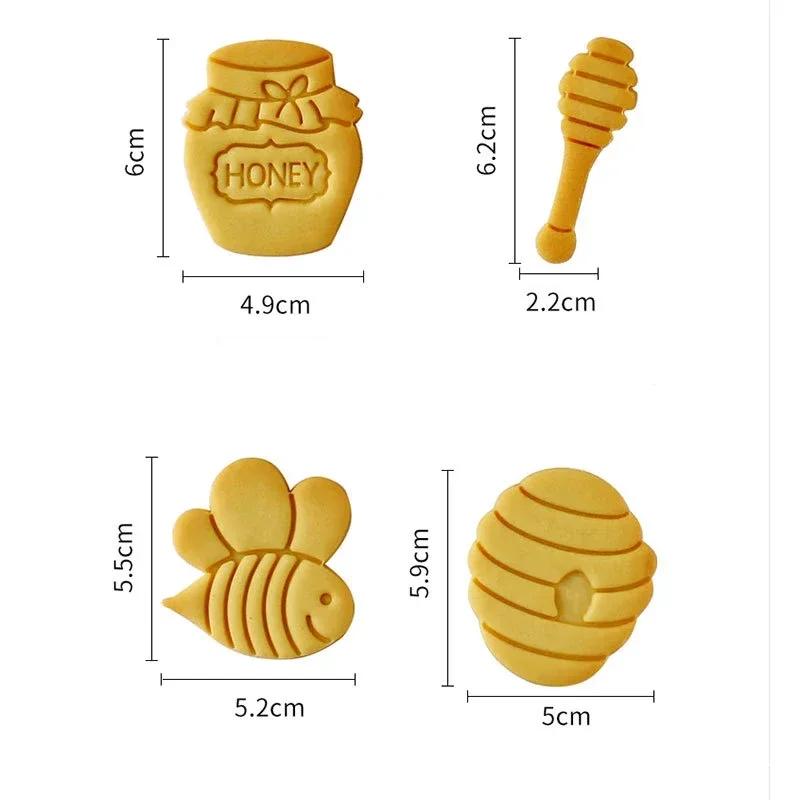 New Jam Sandwich Flower Cookie Cutter 3D Valentine Day Biscuit Mould Pressable Fondant Stamp New Year Cake Decor Baking Supplies