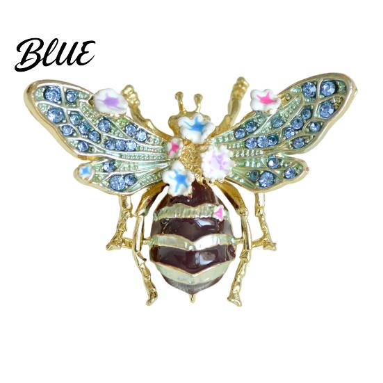 Rhinestone Bee Pin Retro Brooch Design Zinc Alloy with Lapel