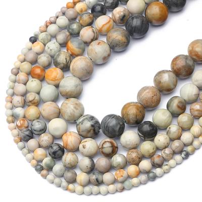 4-12mm/32-93pcs Natural Round Picasso Stone Beads for Jewelry Making DIY