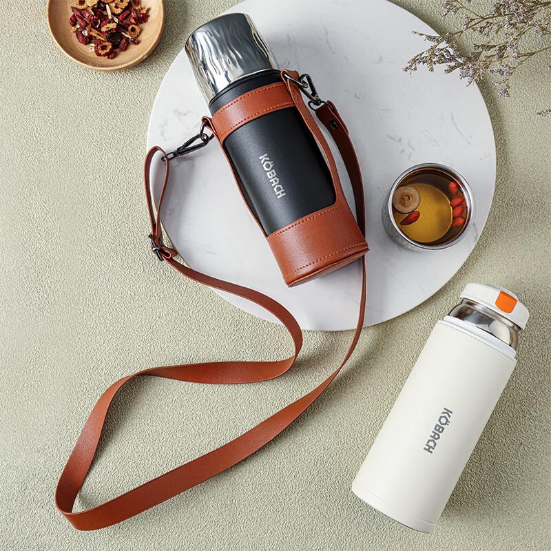 KOBACH Dual-Use Insulated Water Bottle with Strap