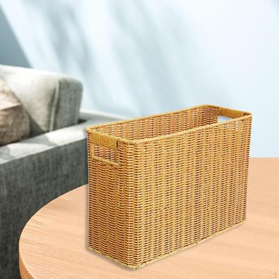 Narrow Basket Bin Brown Decor Lightweight Space Saving Versatile Toy Baskets Storage for Bedroom