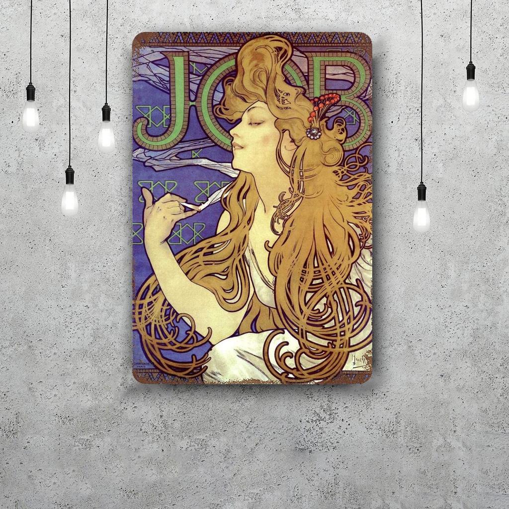 Art Nouveau Classic Poster Rusty Metal Plaque Retro Decorative Plate Bar Man Cave Garage Club Metal Sign Wall Decoration