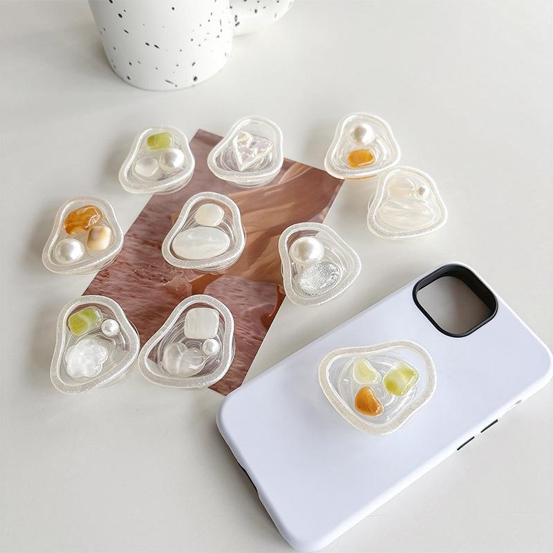 Xiaoqing Fresh Air Mobile Phone Airbag Bracket Back Sticker Retractable Gem Pearl Sticker Support Desktop Watch Drama