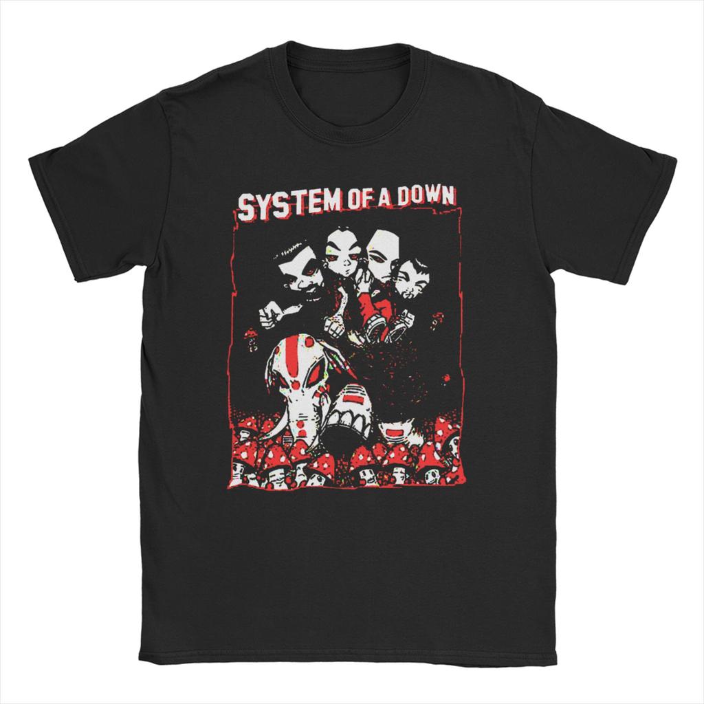 Men Womens TShirts System of A Down Humorous Pure Cotton Tees Short Sleeve Heavy Metal Music T Shirt Round Neck Tops