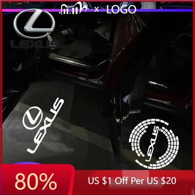 2026 Hot Interior Stickers LED Car Door Badge Welcome Light Courtesy Lamp For RX ES GX LS LX IS GS RC UX Series GX470 ES25
