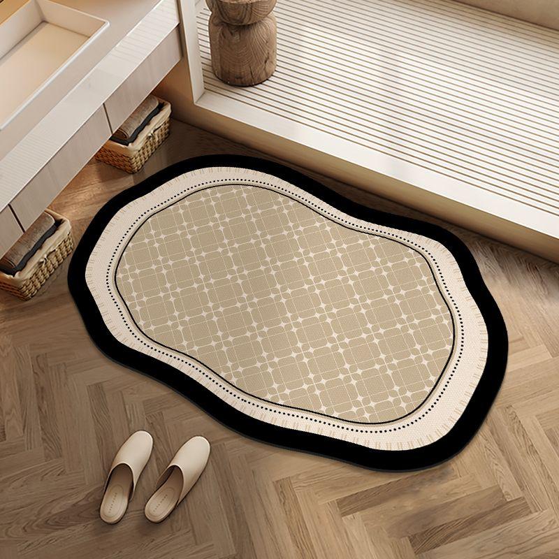 Retro Style Special-shaped Diatom Mud Bathroom Floor Mat, Water Absorption, Non-slip and Quick-drying Toilet, Toilet Door Mat