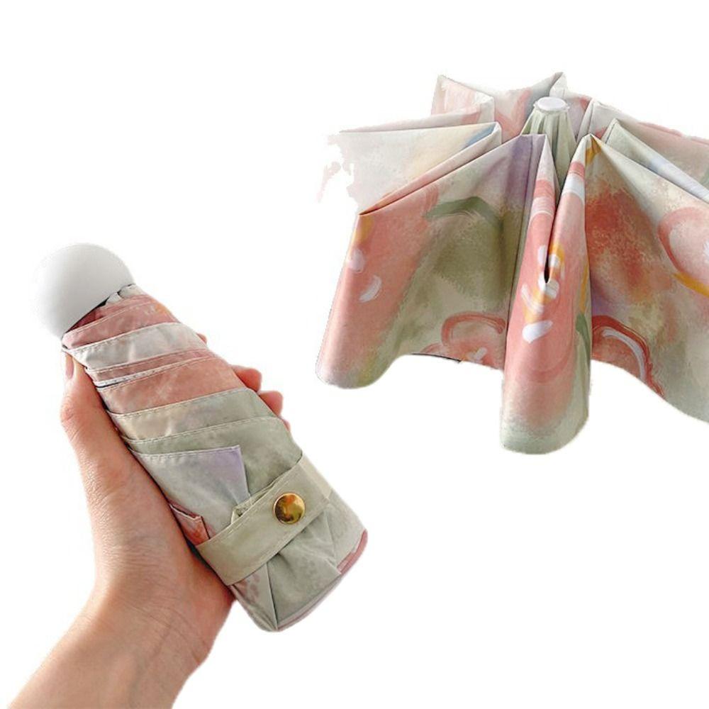 Oil Painting Style Sunshade Umbrella UV Protection Dual Use Umbrella  Travel