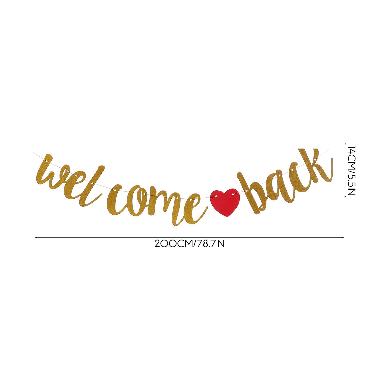Welcome Back Banner for School Party Decor Classroom Decor Shop Decoration Back to School Season Heart Pattern Letter Design