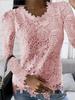 Women's European & American Lace Long-Sleeve Top for Autumn/Winter