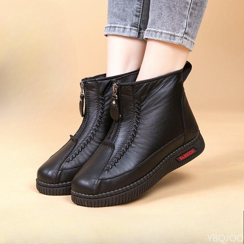 Fashion Winter thick warm cotton shoes with soft soles waterproof anti slip simple comfortable wear-resistant women's cotton shoes