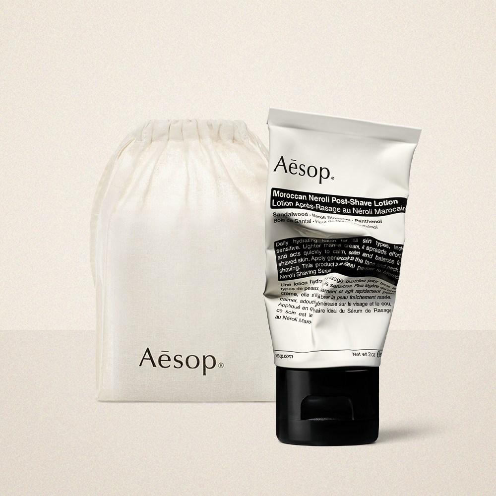 

Aesop Хлопковая сумка, предоставленная марокканским лосьоном после бритья с нероли 60 мл