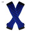 Striped Elbow Gloves Women Emo Gloves Winter Warm Long Sleeves Gloves Women Fingerless Stripe Hip-Hop Knitted Elbow Mittens