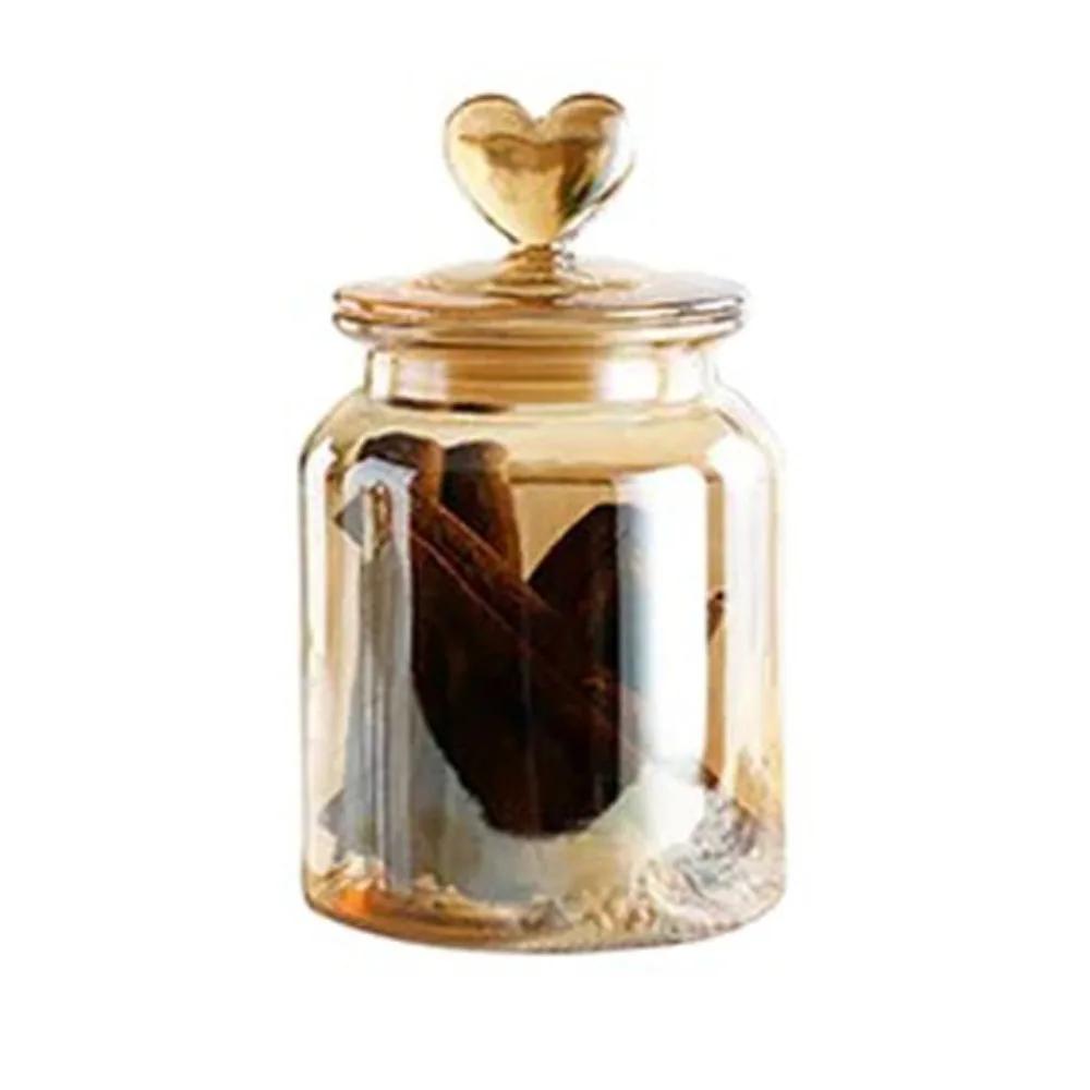Modern Transparent Glass Sealed Jar with Shape Lid Exquisite Pickle Jug Large Capacity Grain Storage Bottle Kitchen