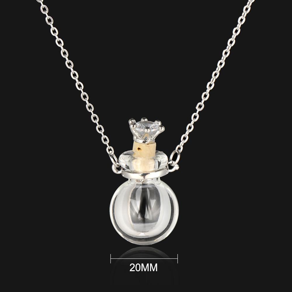 Openable Glaze Vial Pendant Necklace Water Drop Heart Steel Chain Keepsake Jewelry Gift Perfume Mini Bottles Jewellery Necklace