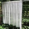White Short Lace Curtain Cute Floral Kitchen Valance Pastoral Tulle Voile Window Treatment Home Decor
