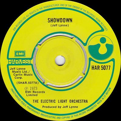 7inch Record ELECTRIC LIGHT ORCHESTRA - Showdown HAR5077 Harvest 1973 UK Rock Used
