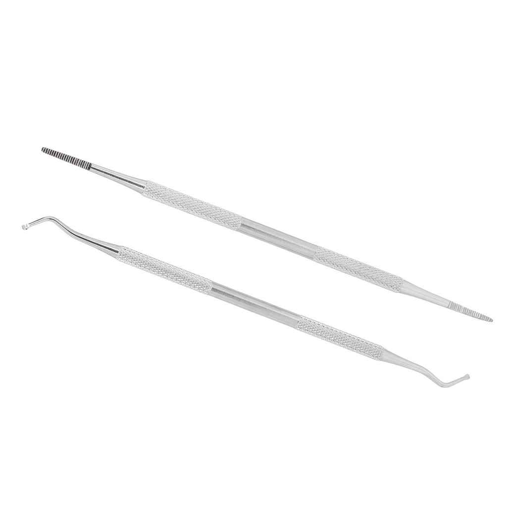 2pcs Ingrown Toenail Tools Stainless Steel Nail Picker Dual Ends Nail File Toenail Cleaner Tools