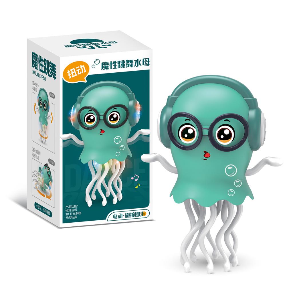 Polvo Elétrico Sensorial Brinquedo Lula Rastejante Música Luz Obstáculo Desvio Automático Brinquedo Dançante Móvel Efeito Spray Água-viva