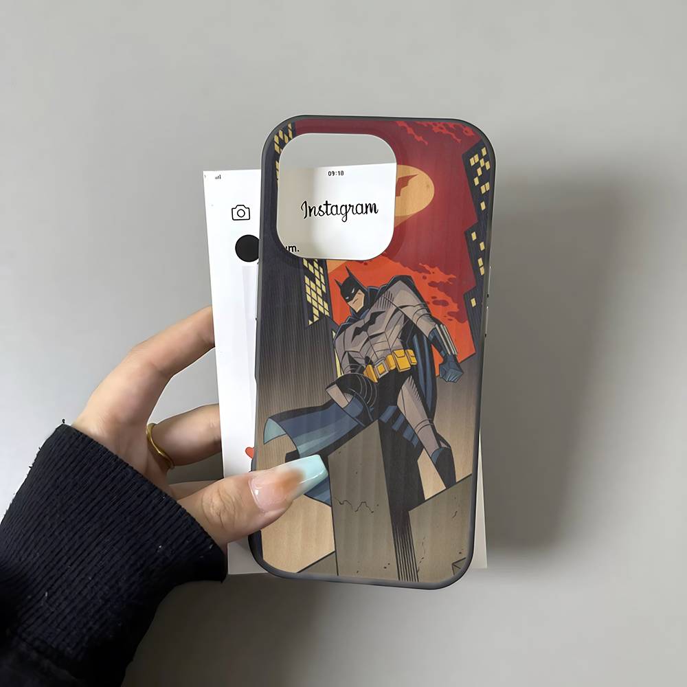 W-Batmans-r Soft Corrugated Phone Case For IPhone 11 12 13 14 15 16 17 Pro Max Plus Pro Shockproof Cover