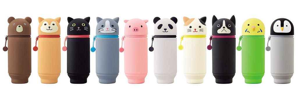 LIHIT LAB Stand Pencil Case BIG PuniLab Kuroneko A7714-3