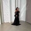 Spring Summer New Arrival Black Sheer Lace Sleeve Wedding Party Dress European American Style