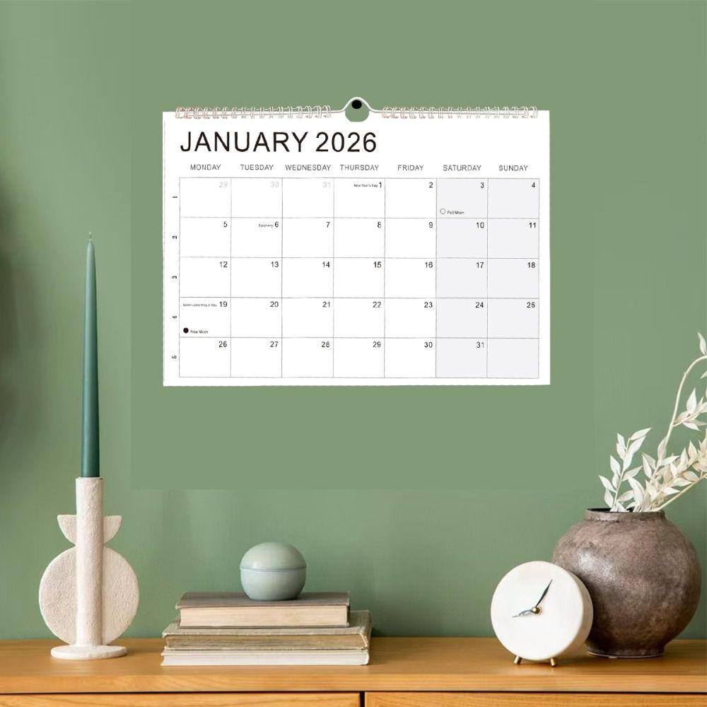 Jan. 2026 - Jun. 2027 Wall Calendar Thick Paper English Calendary New 2026 Calendar  Home