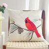 Capa de Almofada Decorativa Cardeal Vermelho Pinha Floral de Inverno Para Decoração de Cabana Casa Presente