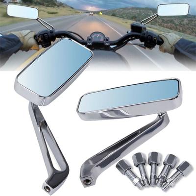 1 para motocyklowe lusterko wsteczne Retro kwadratowe antyodblaskowe aluminiowe lusterka boczne Zmodyfikowane akcesoria