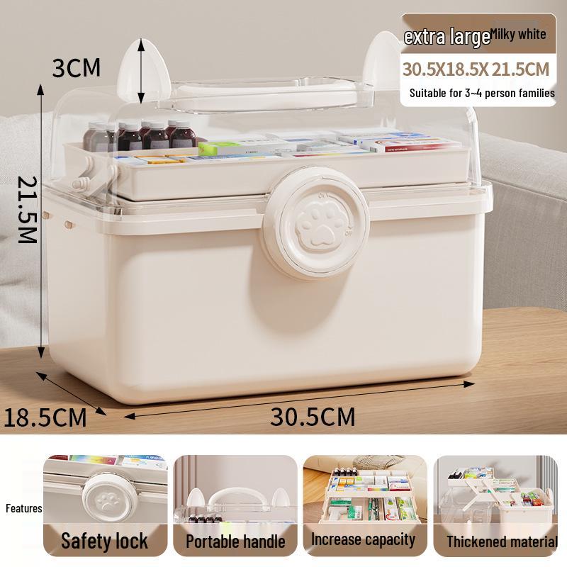 Family-Size Large Capacity Medicine Storage Box for Home Use