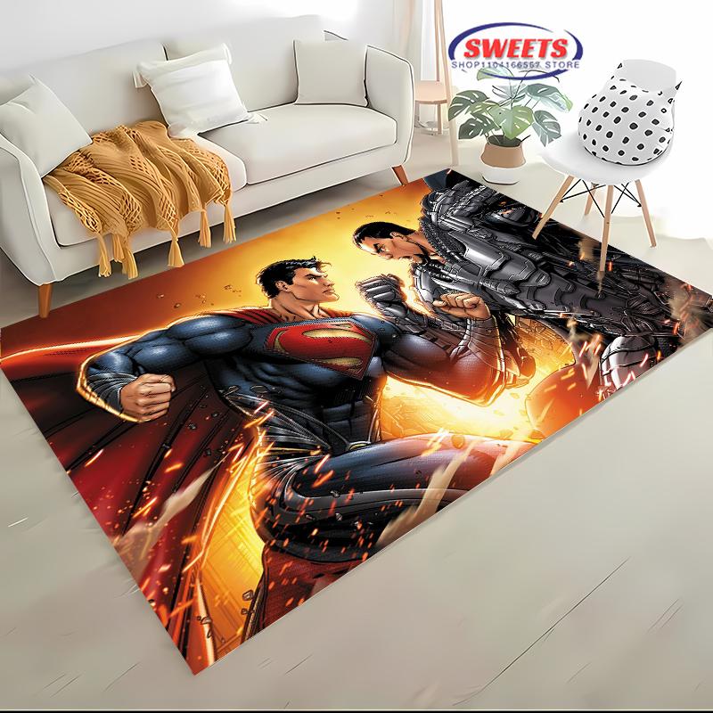NO.1 Tappeto Classico DC Superman per Soggiorno Camera da Letto Tappetino da Letto, Tappeto Comodo Antiscivolo, Stile Moderno Semplice, Tappeto Durevole Lavabile