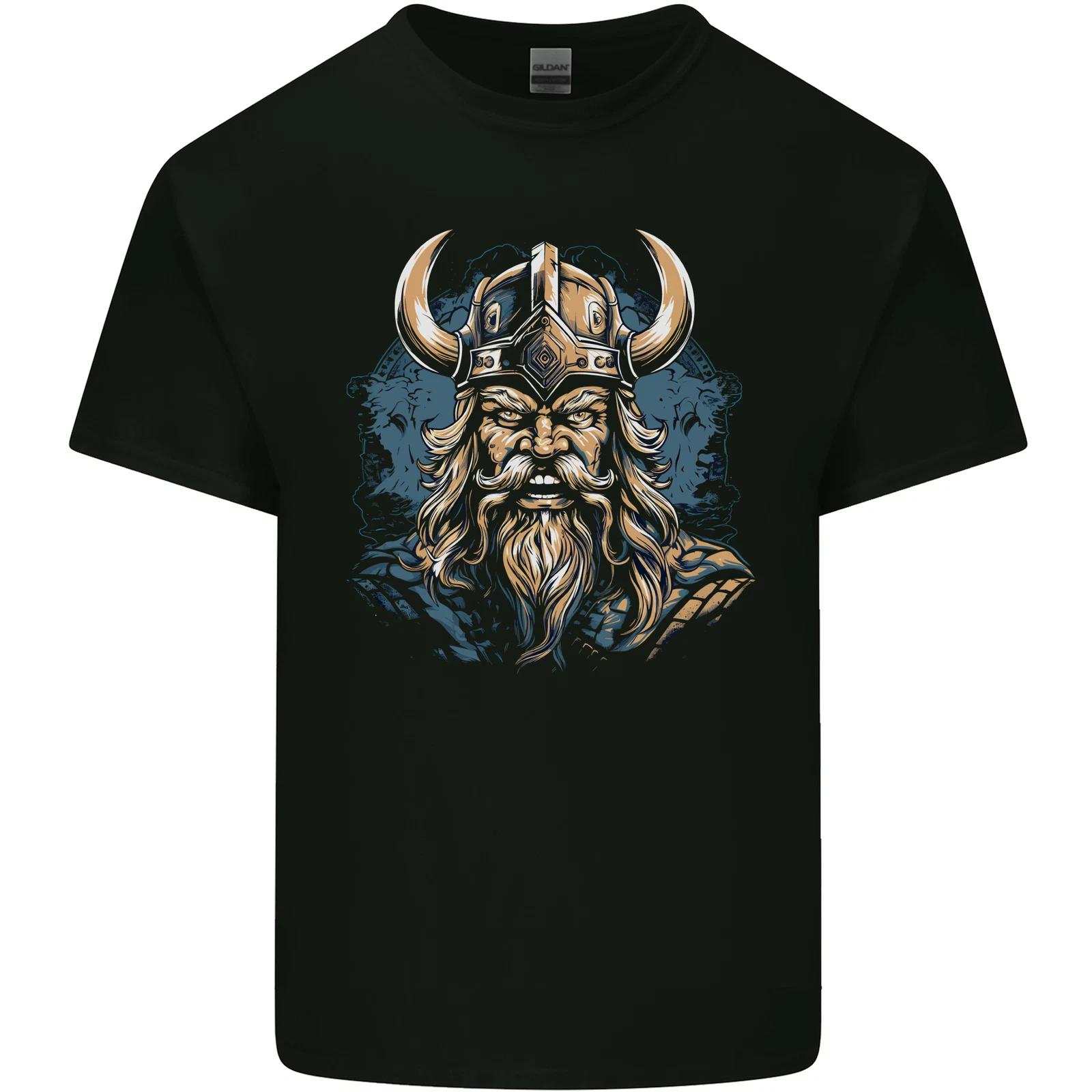 Viking With Horned Helmet Kids T-Shirt Childrens S