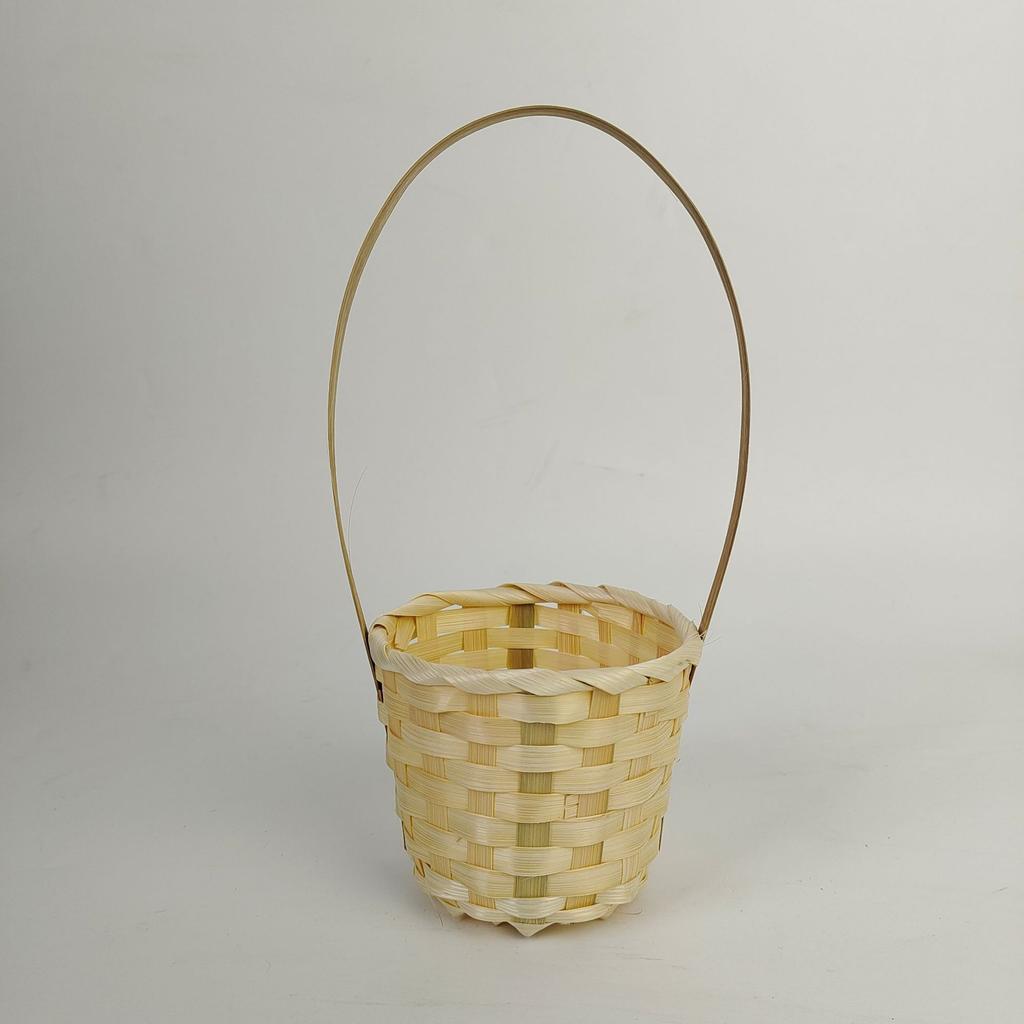 2Pcs Portable Snack Candy Bamboo Basket Bamboo Woven Basket for Outdoor Courtyard Patio Garden Home Living Room Decoration Storage