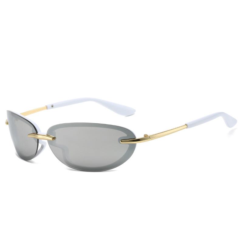 

Y2K Luxury Brand Designer Oval Sunglasses Women For Men Trendy Pink Sun Glasses Vintage Fashion Cutting Lens Candy Sport Goggle As the picture