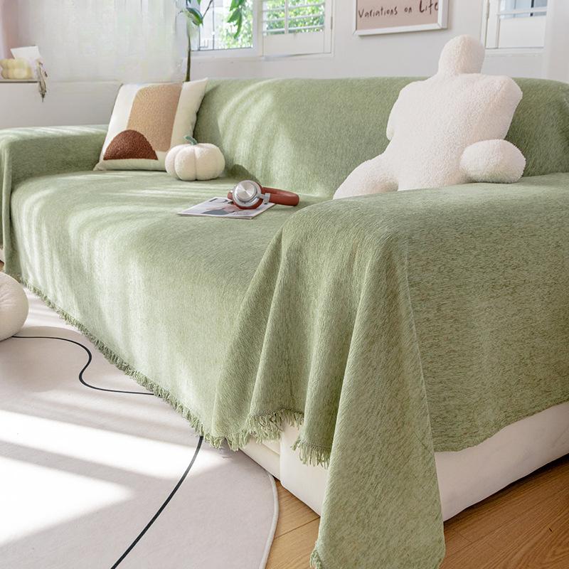Moderner cremefarbener Stil, staubdichter Sofabezug, Handtuch, Sofakissen, Sofabezug, All-Inclusive, universelle Vier-Jahreszeiten-Universal-Chenille-Decke